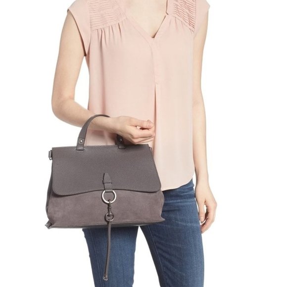 Rebecca Minkoff Medium Keith Suede & Leather Satchel - Picture 2 of 12